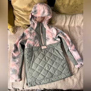 NWT Roxy Pink and Gray/Green Quilted Snow Jacket, Women’s Small or Girl’s XL